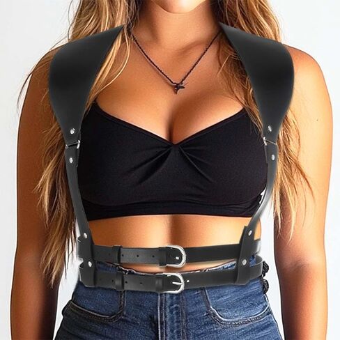 COSYDAYS Leather Harness Belt Black Body Harness for Women in Kuwait