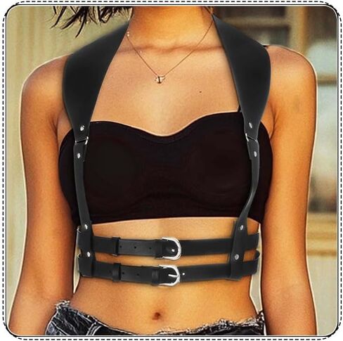 COSYDAYS Leather Harness Belt Black Body Harness for Women in Kuwait