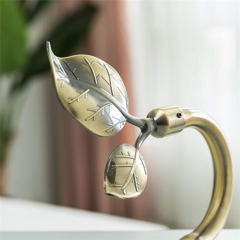 Leaf Shaped Curtain Holdbacks 2pcs, Handmade Metal Curtain Side Holders for Wall, Antique Brass Curtain Tieback Hook Pull Backs for Drapes Window Home Decoration in Kuwait