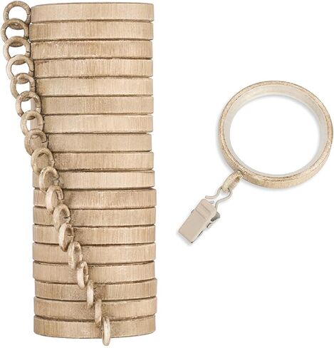MODE Cambria Designer Series - Premium Easy Glide 18 Count Curtain Rings - Metal with Smooth, Quiet Nylon Inserts with Clips - 2 inch Diameter (1-5/8 inch Inside Diameter) - Oil Rubbed Bronze in Kuwait