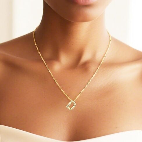 قلادة ذهبية على شكل حرف فقاعي للنساء، سلسلة مطلية بالذهب عيار 18 قيراط وقلادة ساحرة وقلادة بالون الاسم الأولي مجوهرات للبنات والرجال هدايا in Kuwait