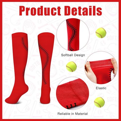 Xtinmee 6 أزواج فتاة Softball Socks Neon Pink Sport Sock Gifts for Girls Team Stuff in Kuwait