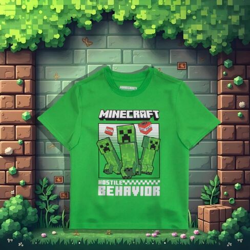 مجموعة Minecraft Creeper Boys 3 قطع - تي شيرت رسومات قصيرة الأكمام ، شورت وجوارب - ملابس صيفية كاملة للأطفال in Saudi Arabia