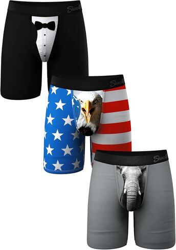 Hammock Support Long Leg Boxer Briefs for Men | Anti-Chafing, Moisture Wicking, Breathable 3 Pack in Kuwait