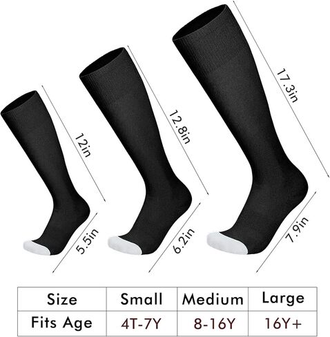 2 Pairs Baseball Soccer Softball Socks for Youth Adult Over-the-Calf Knee High Socks for Boy Girl in Kuwait