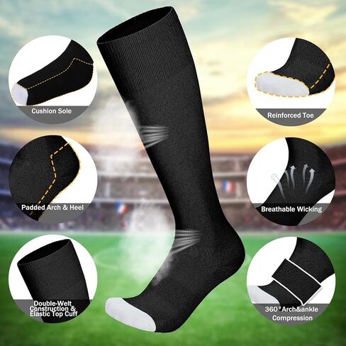 2 Pairs Baseball Soccer Softball Socks for Youth Adult Over-the-Calf Knee High Socks for Boy Girl in Kuwait