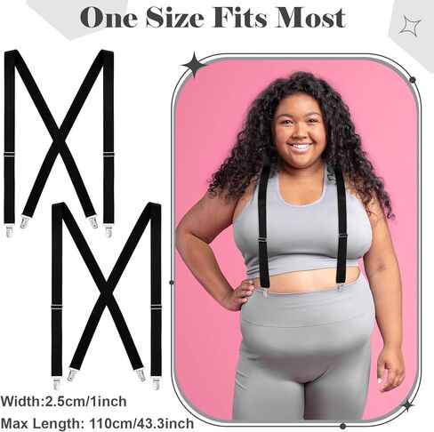 Janmercy 2 Pcs Hidden Suspenders for Women Pants Under Clothes 1" Width Thin X Back Ladies Suspenders for Jeans Undergarment in Kuwait