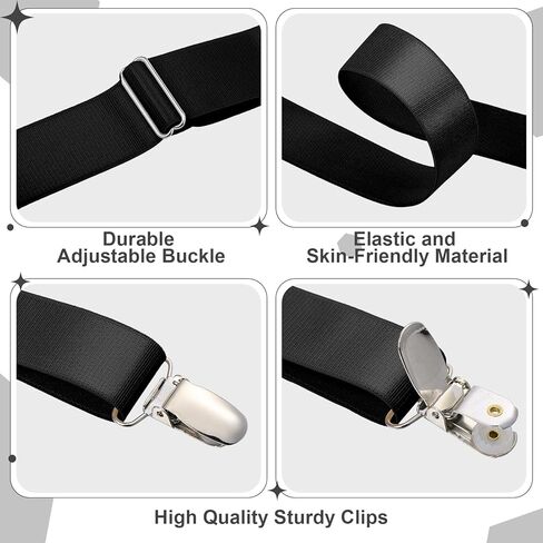 Janmercy 2 Pcs Hidden Suspenders for Women Pants Under Clothes 1" Width Thin X Back Ladies Suspenders for Jeans Undergarment in Kuwait