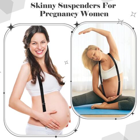 Janmercy 2 Pcs Hidden Suspenders for Women Pants Under Clothes 1" Width Thin X Back Ladies Suspenders for Jeans Undergarment in Kuwait