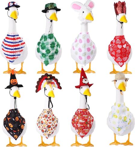 All Season Porch Goose Outfits Clothes Costume Clothing for Plastic Cement Goose Statue Patio Yard Outdoor Decor in Saudi Arabia