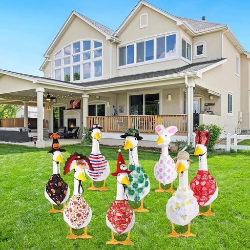 All Season Porch Goose Outfits Clothes Costume Clothing for Plastic Cement Goose Statue Patio Yard Outdoor Decor in Saudi Arabia