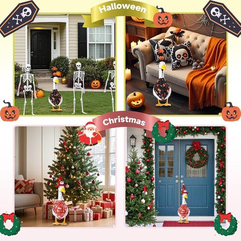 All Season Porch Goose Outfits Clothes Costume Clothing for Plastic Cement Goose Statue Patio Yard Outdoor Decor in Saudi Arabia