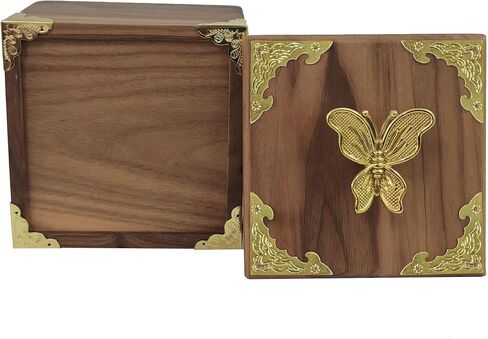 Retro Brass kit, Including Animal Handle, Corner Protector, Decorative Iron Sheet, with Screws, Suitable for DIY and Decorating Jewelry Boxes, Box not Included (Butterfly-S) in Saudi Arabia