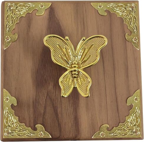 Retro Brass kit, Including Animal Handle, Corner Protector, Decorative Iron Sheet, with Screws, Suitable for DIY and Decorating Jewelry Boxes, Box not Included (Butterfly-S) in Saudi Arabia