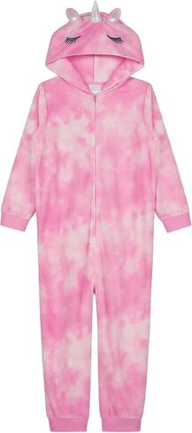 Saint Eve Kids Pajamas Onesie for Boys & Girls-Soft Soft Fleece Hooded zip-up pjs ، Fun Blue Shark & ​​Pink Unicorn Sleep in Saudi Arabia