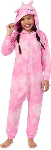 Saint Eve Kids Pajamas Onesie for Boys & Girls-Soft Soft Fleece Hooded zip-up pjs ، Fun Blue Shark & ​​Pink Unicorn Sleep in Saudi Arabia