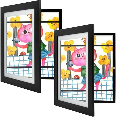 Golden State Art, 10x12.5 Kids Art Frames, Front-Opening Picture Frame Great for Kids Drawings, Artworks, Children Art Projects, Schoolwork, Home or Office (Black Set of 2) in Saudi Arabia