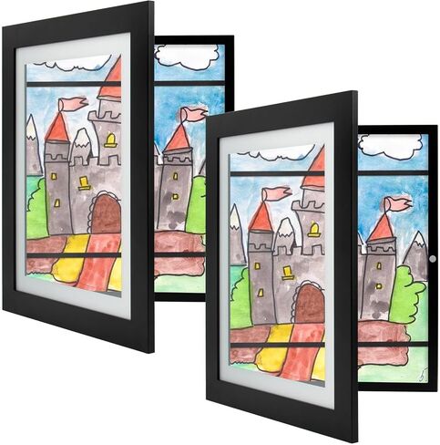 Golden State Art, 10x12.5 Kids Art Frames, Front-Opening Picture Frame Great for Kids Drawings, Artworks, Children Art Projects, Schoolwork, Home or Office (Black Set of 2) in Saudi Arabia