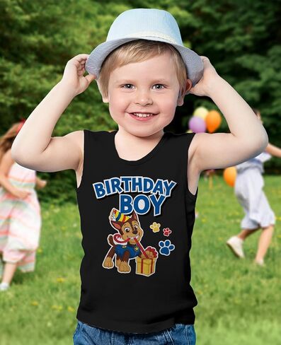 Tstars Chase Birthday Boy Shirt Gifts for Boys 2nd 3rd 4th 5th Paw Patrol Tank Top Summer Toddler Unisex Sleeveless Shirt in Saudi Arabia