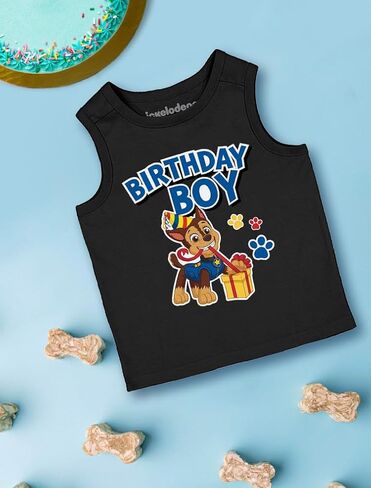 Tstars Chase Birthday Boy Shirt Gifts for Boys 2nd 3rd 4th 5th Paw Patrol Tank Top Summer Toddler Unisex Sleeveless Shirt in Saudi Arabia