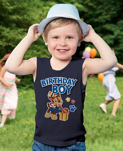 Tstars Chase Birthday Boy Shirt Gifts for Boys 2nd 3rd 4th 5th Paw Patrol Tank Top Summer Toddler Unisex Sleeveless Shirt in Saudi Arabia