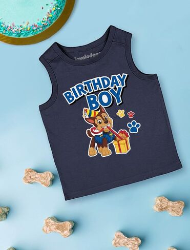 Tstars Chase Birthday Boy Shirt Gifts for Boys 2nd 3rd 4th 5th Paw Patrol Tank Top Summer Toddler Unisex Sleeveless Shirt in Saudi Arabia