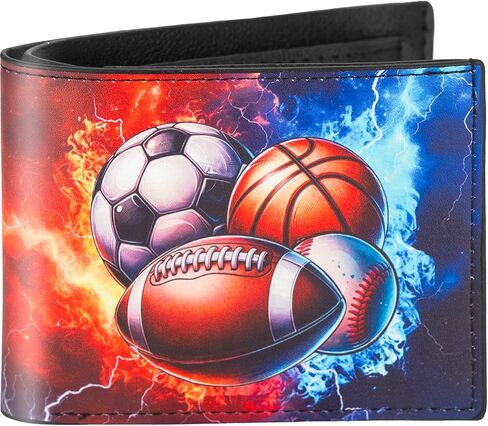 Teen Boys Wallet, Cool Baseball Kids Wallet for Boys Ages 5-7/8-10/9-12/12-14, Funny Leather Bifold Rfid Blocking Wallets With Coin Pocket ld Window for Men Boy Birthday Christmas Gifts in Kuwait
