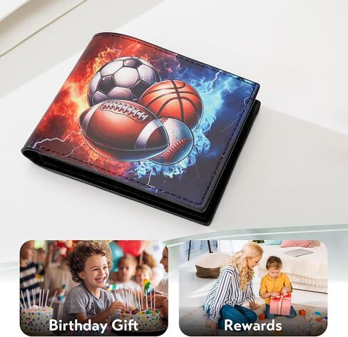 Teen Boys Wallet, Cool Baseball Kids Wallet for Boys Ages 5-7/8-10/9-12/12-14, Funny Leather Bifold Rfid Blocking Wallets With Coin Pocket ld Window for Men Boy Birthday Christmas Gifts in Kuwait
