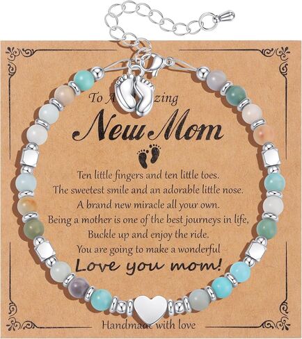 FIRAZIO New Mom Gifts Healing Natural Stone Bracelets for Pregnant Women, Mommy Mama To Be Pregnancy Must Have, First Time Mom Essentials, Mother's Day Pregnancy Gifts for Expectant Moms in Saudi Arabia