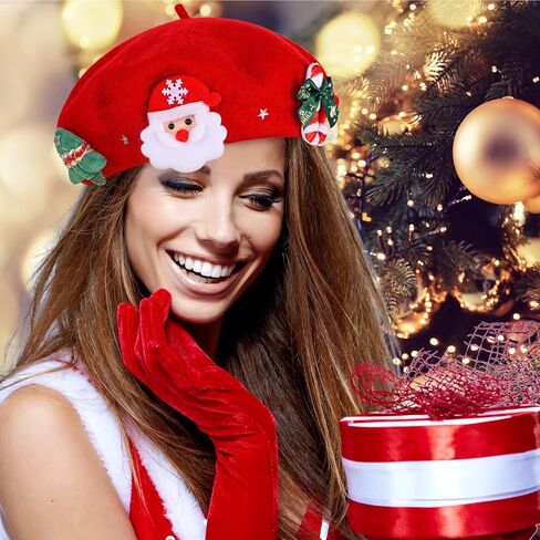 DANMY Santa Hat, Christmas hat, Wool Christmas hat, Santa Hat Adult Women Young Girls Holiday Party in Saudi Arabia