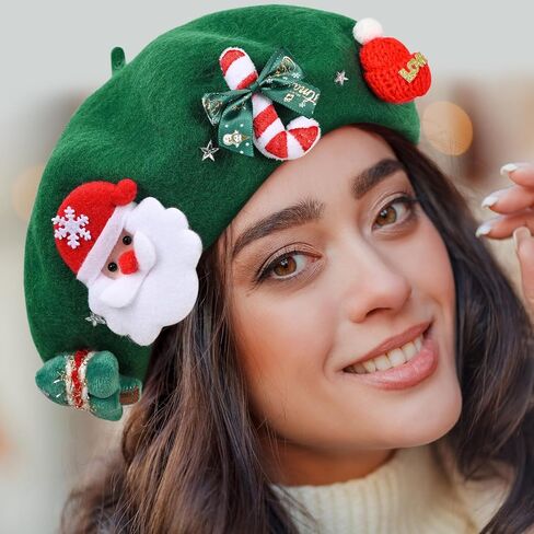 DANMY Santa Hat, Christmas hat, Wool Christmas hat, Santa Hat Adult Women Young Girls Holiday Party in Saudi Arabia