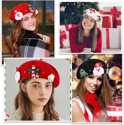 DANMY Santa Hat, Christmas hat, Wool Christmas hat, Santa Hat Adult Women Young Girls Holiday Party in Saudi Arabia