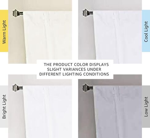 H.VERSAILTEX Pure White Curtain Thermal Insulated Tie Up Window Shade Light Blocking Curtains for Bathroom, Rod Pocket Panel- 42in Wide by 63in Long in Saudi Arabia