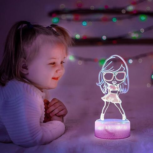 3D Night Light Gifts: Fans Merch, Table Lamp with Remote Control and Smart Touch, Singer Gifts for Girls Room Decor Music Party Birthday Christmas in Saudi Arabia