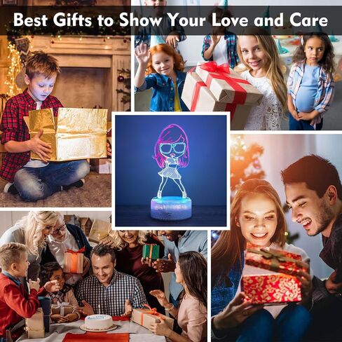3D Night Light Gifts: Fans Merch, Table Lamp with Remote Control and Smart Touch, Singer Gifts for Girls Room Decor Music Party Birthday Christmas in Saudi Arabia