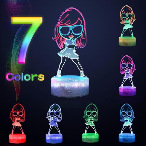 3D Night Light Gifts: Fans Merch, Table Lamp with Remote Control and Smart Touch, Singer Gifts for Girls Room Decor Music Party Birthday Christmas in Saudi Arabia