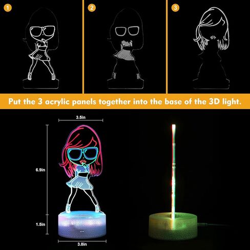 3D Night Light Gifts: Fans Merch, Table Lamp with Remote Control and Smart Touch, Singer Gifts for Girls Room Decor Music Party Birthday Christmas in Saudi Arabia