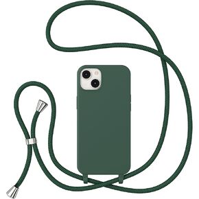 ZTOFERA Crossbody Case for iPhone 12/12 Pro 6.1",Liquid Silicone Case with Adjustable Neck Cord Strap,Shockproof Soft Slim TPU Protective Cover for iPhone 12 & iPhone 12 Pro-Black in Kuwait