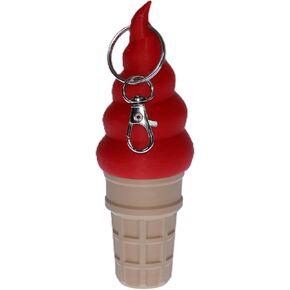 KeyChain Ice Cream Cone Lip Balm Lipstick Keychain Cute Holder with Twist-Off Lid | Travel Lip Balm Keyring | Multiple Colors