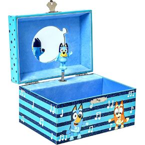Bluey Jewelry Box for Girls - Musical Jewelry Box with Spinning Figurine, Bluey Toys for Kids Ages 3-5 - Plays Bluey Theme Song - 6 x 4.7 x 3.5 in