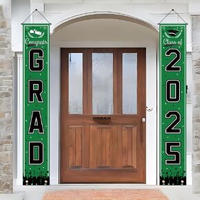 OHOME Graduation Decorations 2025 - Blue Congrats Grad Porch Banner for Graduation Party Decorations - Class of 2025 - Party Favors Supplies Backdrop Yard Signs Decor