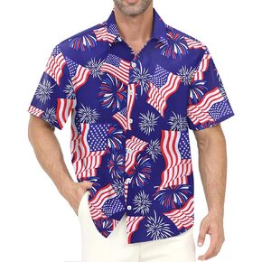 Hawaiian Shirt for Men with Pocket - Button Down Wrinkle-Resistant for Beach, Pool Parties (S-4XL)