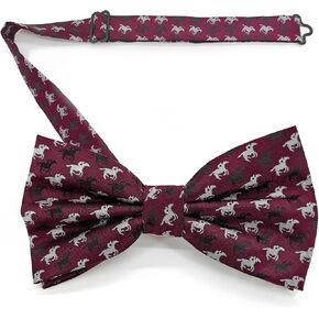 KOOELLE Black Bow Ties For Men Horseshoe Jacquard Bow Tie Horse Racing Festival bowtie Party