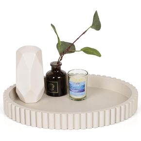 Oval Tray for Coffee Table Decor, 13" Concrete Coffee Table Tray, Table Centerpieces Decorative Trays for Home Decor, Modern Decorative Trays, Centerpiece Trays, Gray
