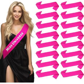 Dreamtop 16Pcs Sash Satin Sash White Blank Sash Blank Sashes for Pageants Senior Sash 2025 White Sash for Beauty Pageant