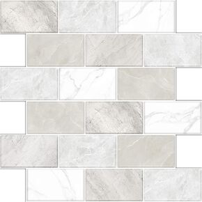 10 أوراق قشر وعصا باكسبلاش للمطبخ 12 "x12" المستأجر backsplash back splash الجدار المترو للملصقات بلاط الحمام خارج الرخام الأبيض