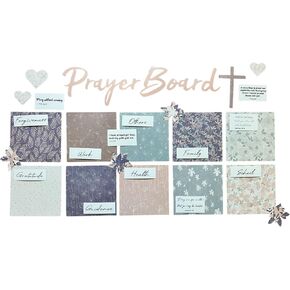 Pink Paper Dragon Prayer Board Kit - Dusty Floral with Pins & Bible Verse Quotes - Christian Gift for Women - Wall Art for Living Room, Home Office, Bedroom