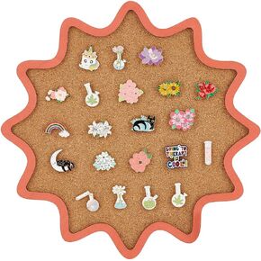 UniCraftale Pin Board Flower Cork Board Bulletin Disploy Board Cork Pin Board Cork Badge Display Orange Wall Board Cork For Brooch Pin Storage Office Office School Decorations
