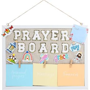 113 PCS صلاة الصلاة Cork Board Kits Denel Christian Cork Bulletin Board 15.76 × 11.81 بوصة صلاة الأظرف بقع الكتاب المقدس آية لزجة الملصقات المسيحية دفع دبابيس لديكور جدار DIY