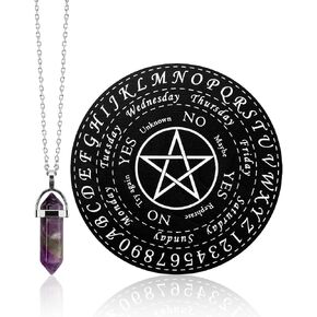 لوحة البندول و Crystal Dowsing Pendulum Necklace Set - لوحة عرافة خشبية لإمدادات السحر